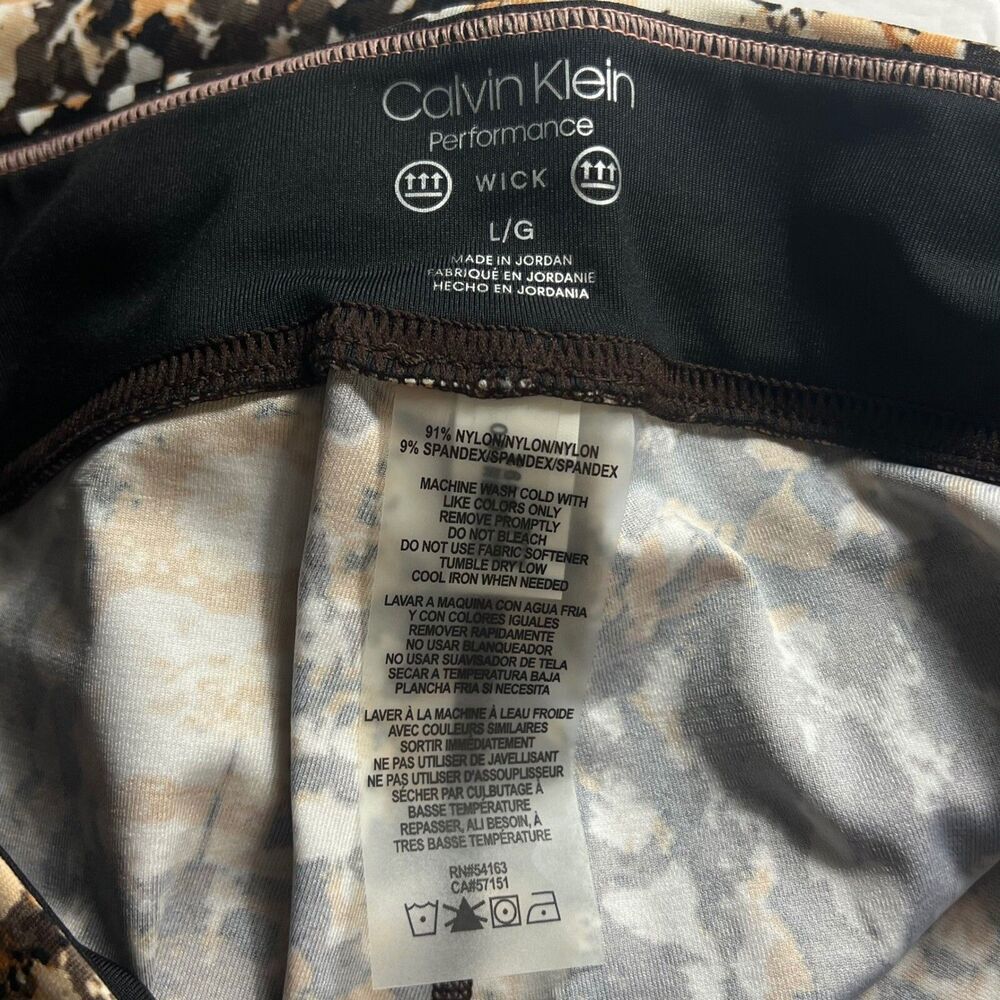 Calvin Klein Performance Leggings Animal Print Wick L Comfort Gym Activewear - Picture 5 of 13